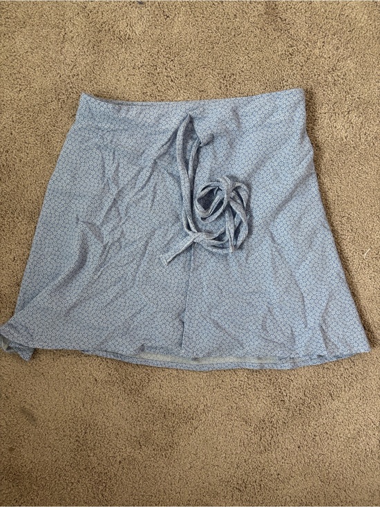 Brandy Melville Dresses & Skirts - Brandy Melville Light Blue Printed Tie-Waist A-Line Skirt